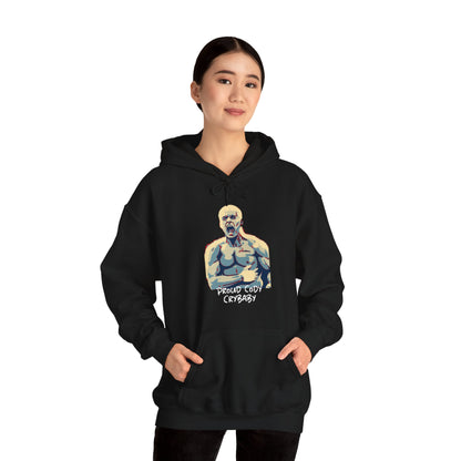 The official Cody Rhodes "Cody Crybaby" hoodie sweater for all of the Proud Cody Crybabies! For any Cody Crybaby who wants Cody Rhodes to finish the story at Wrestlemania 40!